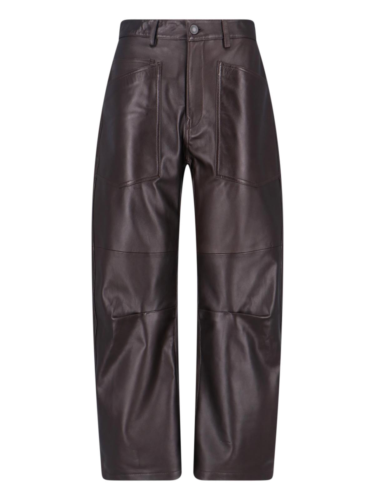nili lotan trousers brown lamb leather - women