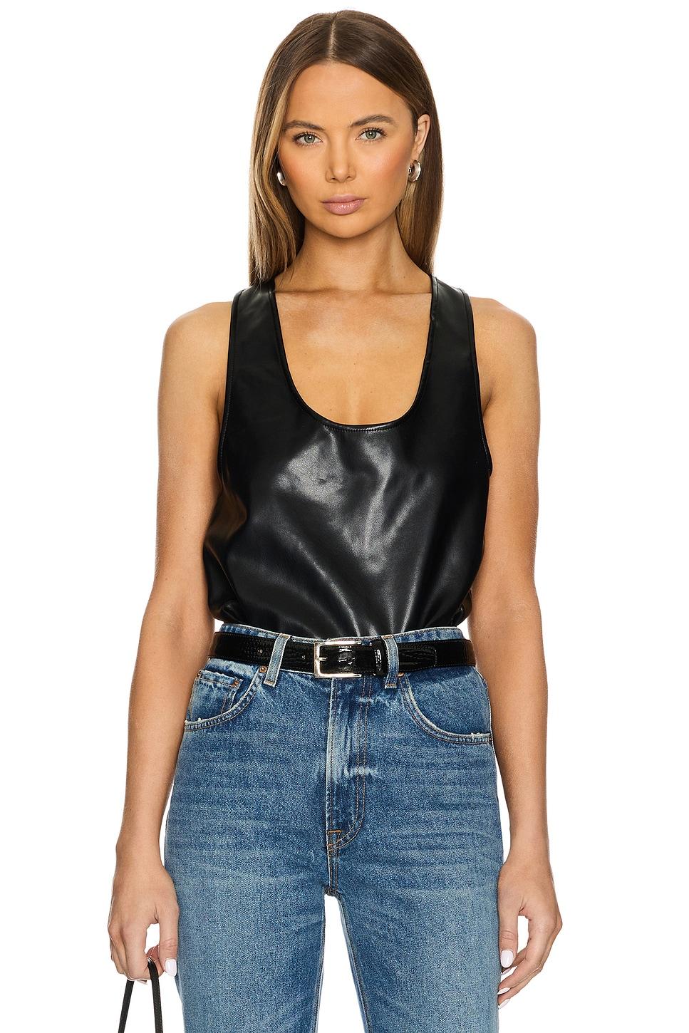 nina faux leather bodysuit