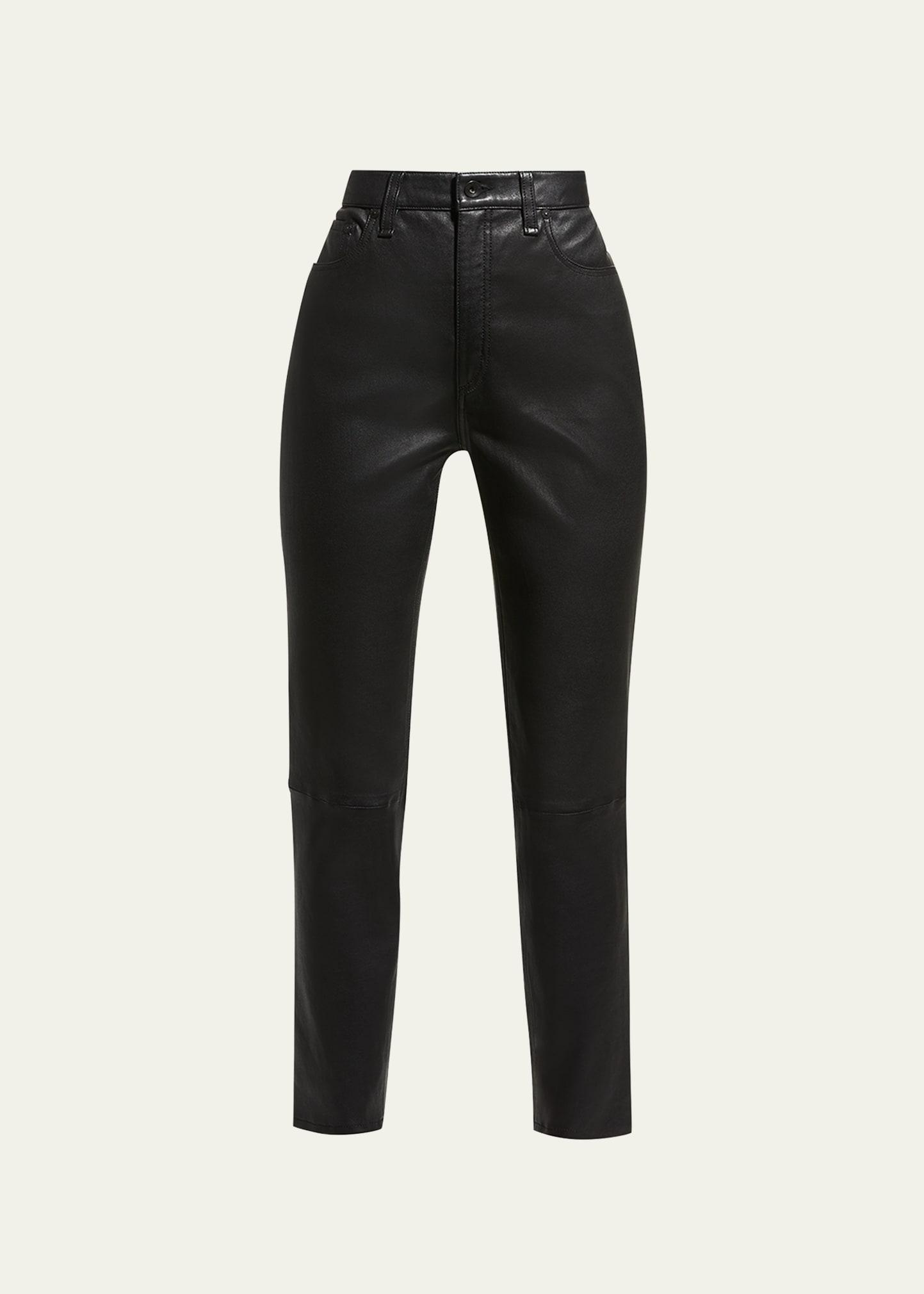 nina leather high-rise pants