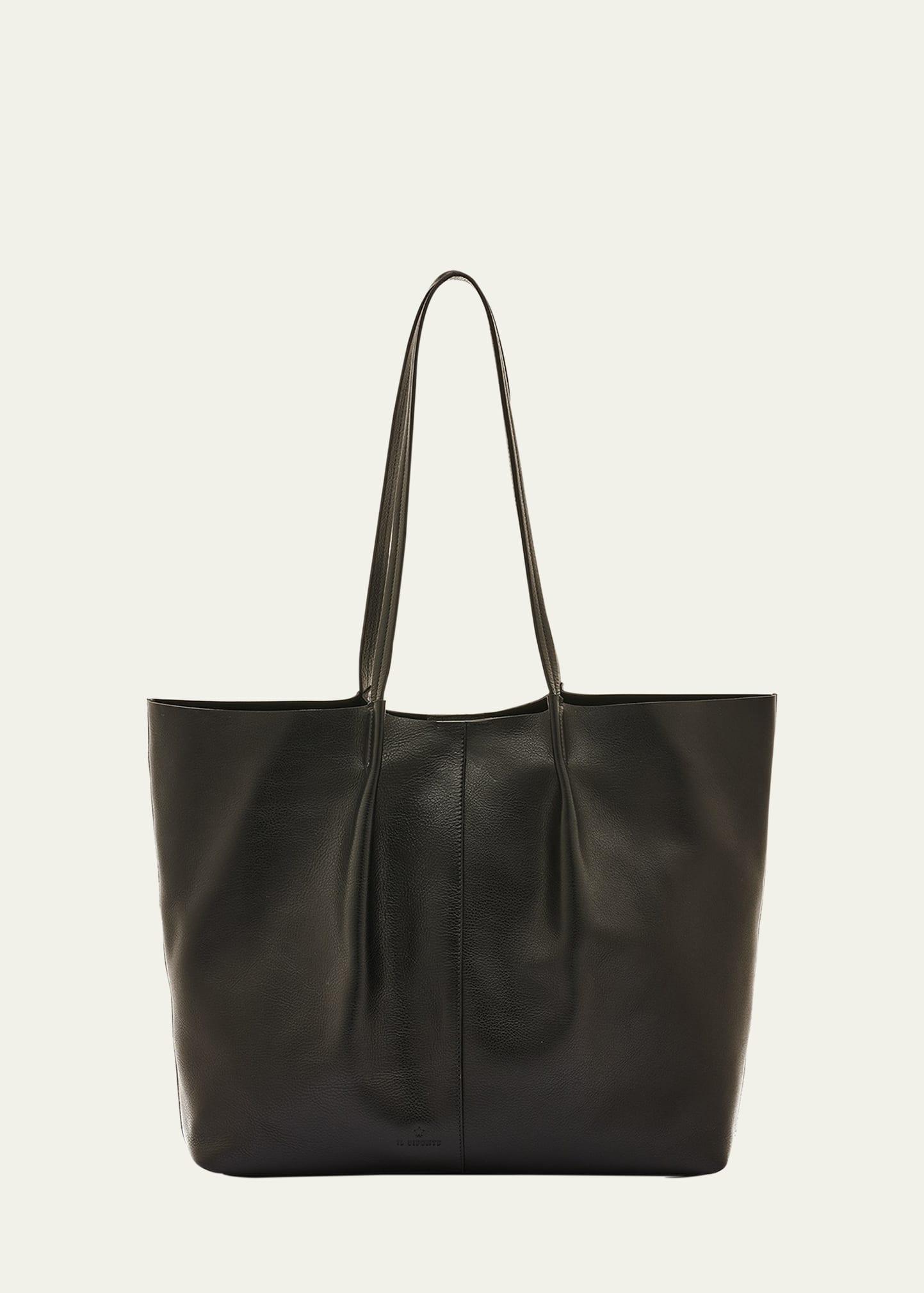 nina pleated leather tote bag