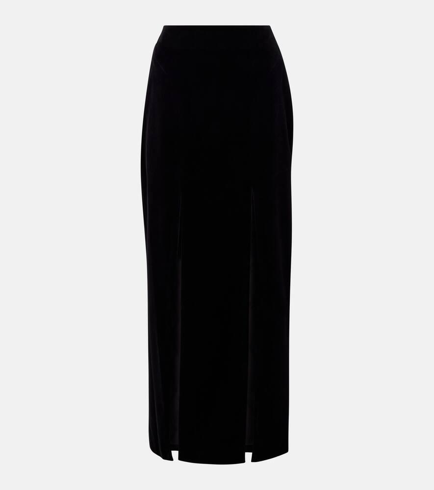 nina ricci cotton velvet maxi skirt