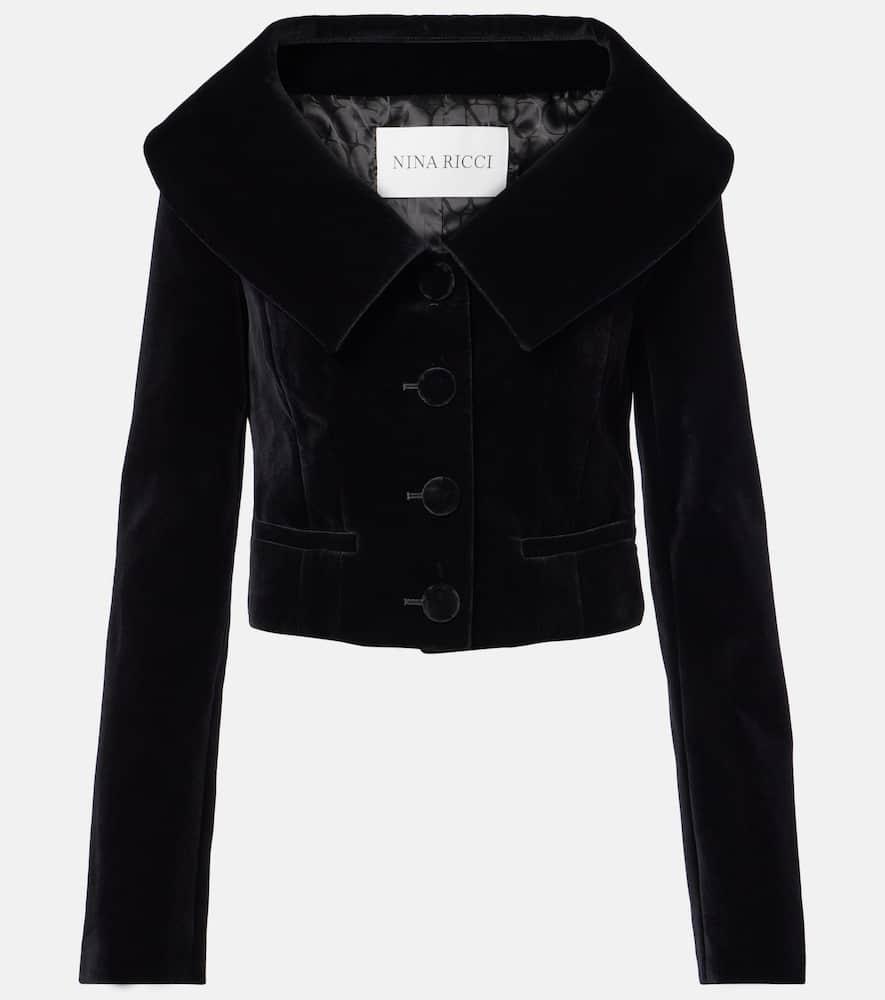 nina ricci cropped cotton velvet jacket