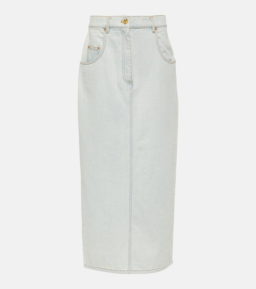 nina ricci denim maxi skirt