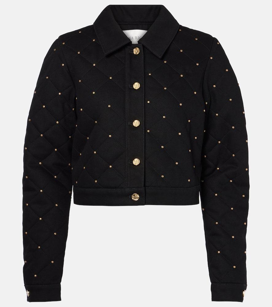nina ricci embellished cropped denim jacket