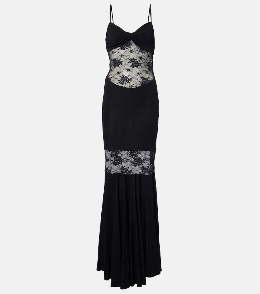 nina ricci paneled lace gown