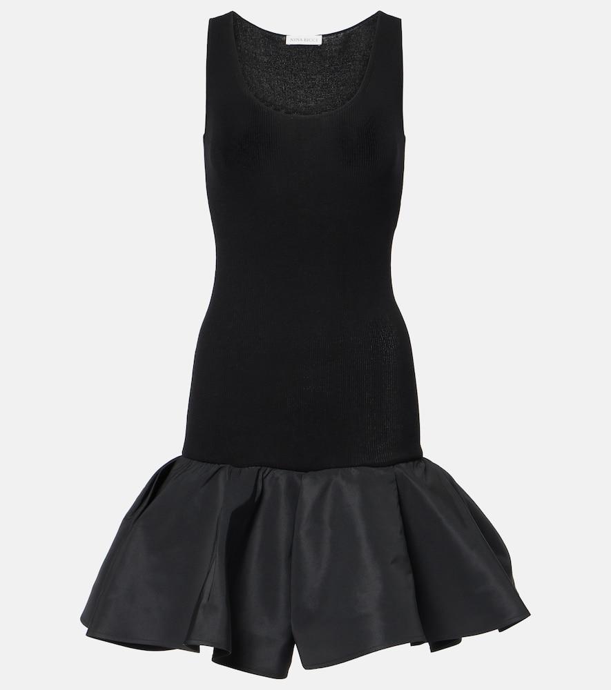 nina ricci peplum cotton-blend midi dress