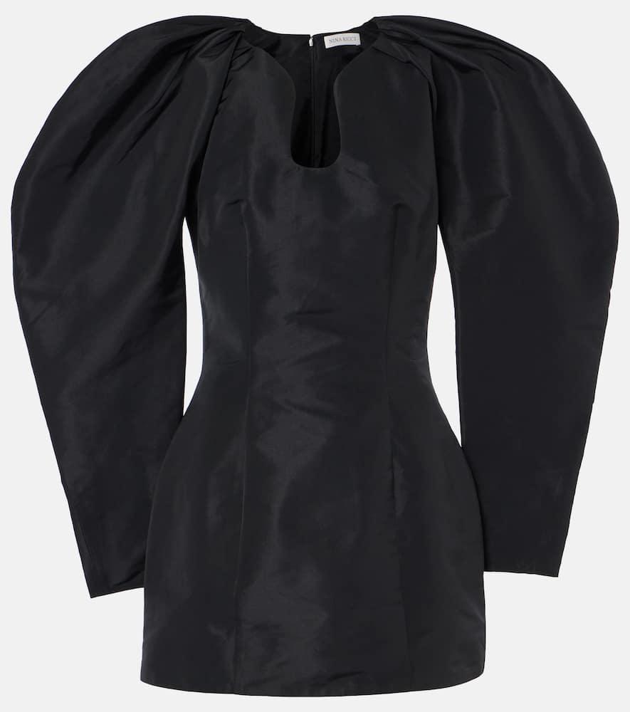 nina ricci pleated taffeta minidress
