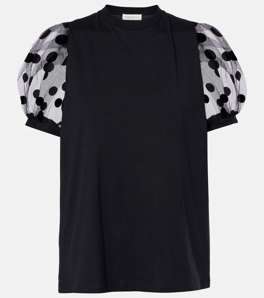 nina ricci polka dot tulle and jersey t