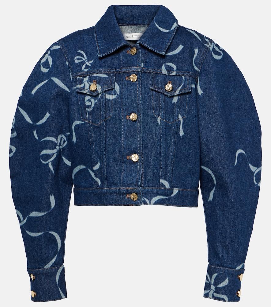 nina ricci printed denim jacket