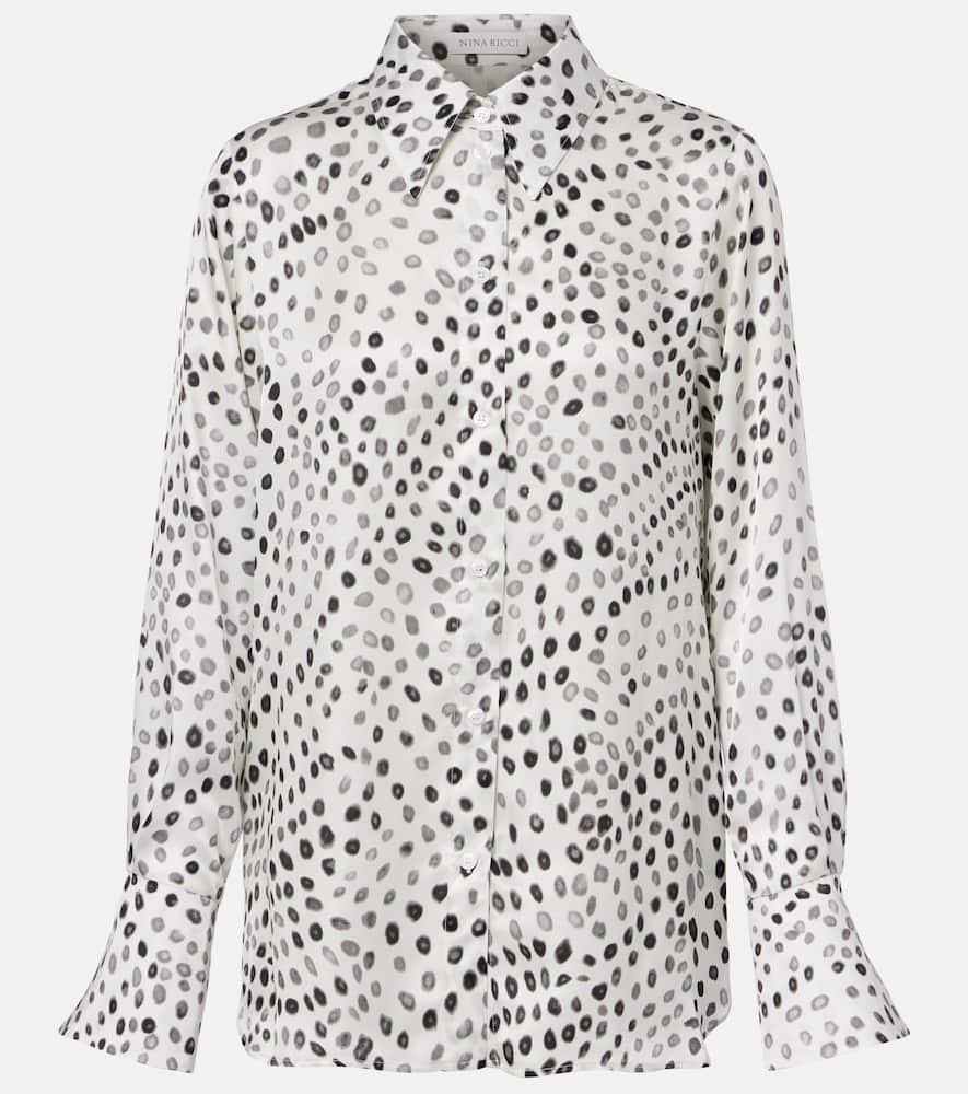 nina ricci printed satin blouse