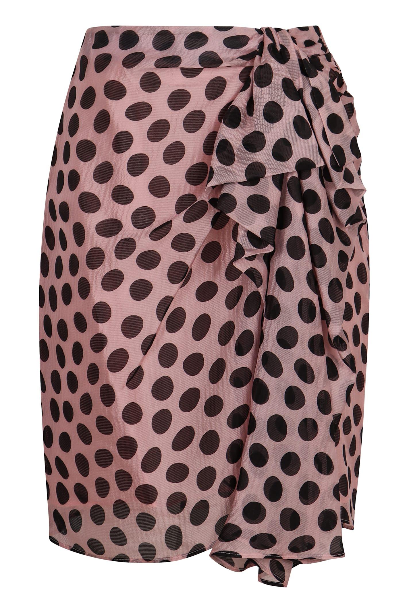 nina ricci printed silk skirt