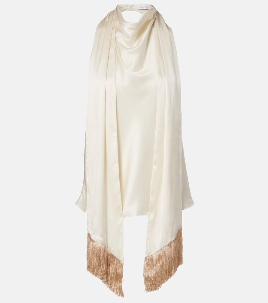 nina ricci scarf-detail top
