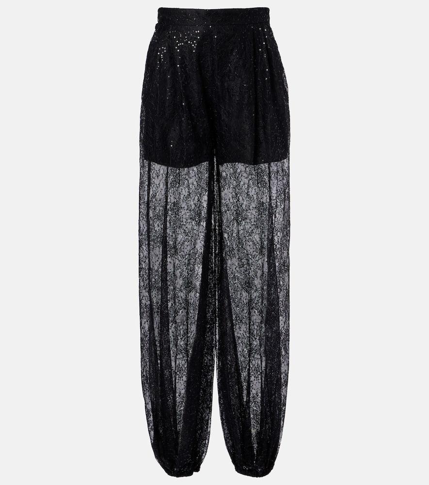 nina ricci sequined lace balloon pants