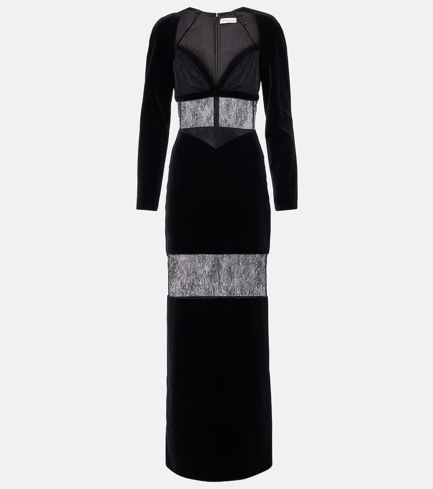 nina ricci velvet and lace gown