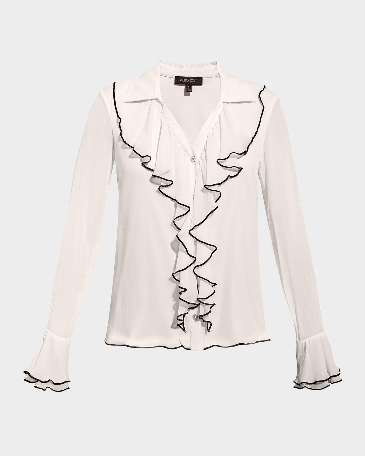nina ruffle-trim blouse