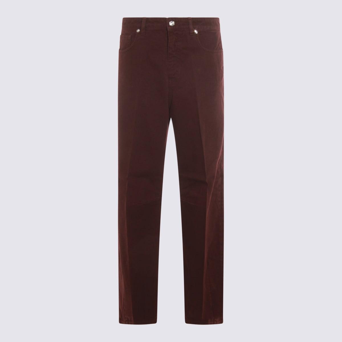 nine in the morning dark red cotton jeans
