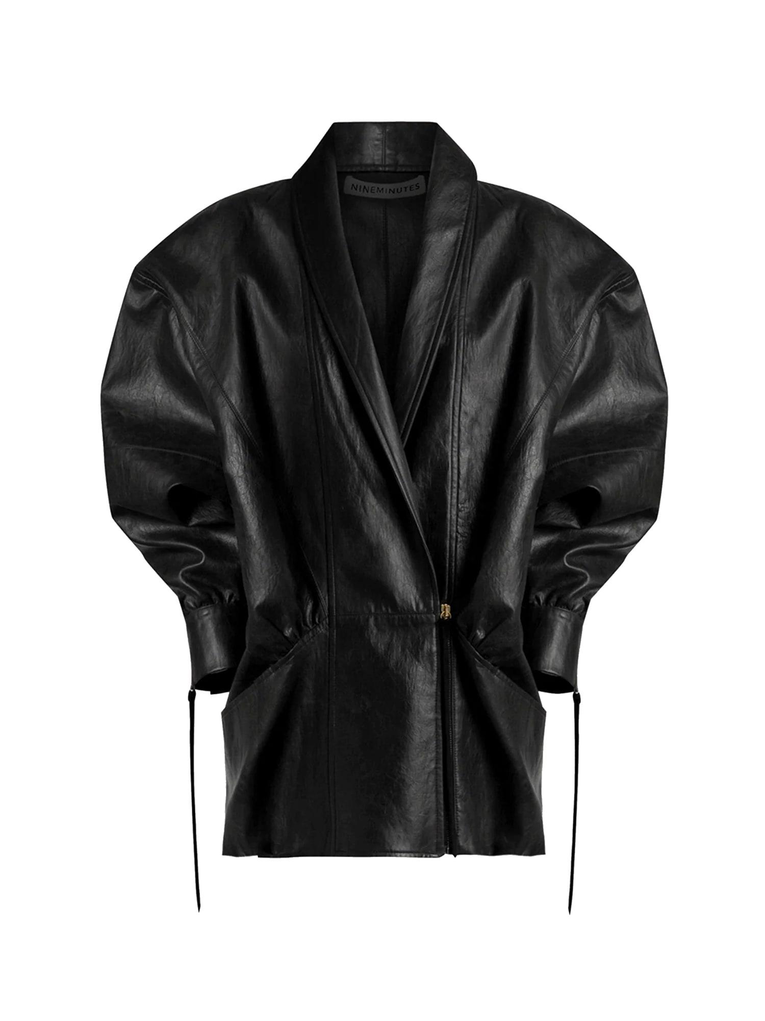 nineminutes hammered faux leather jacket