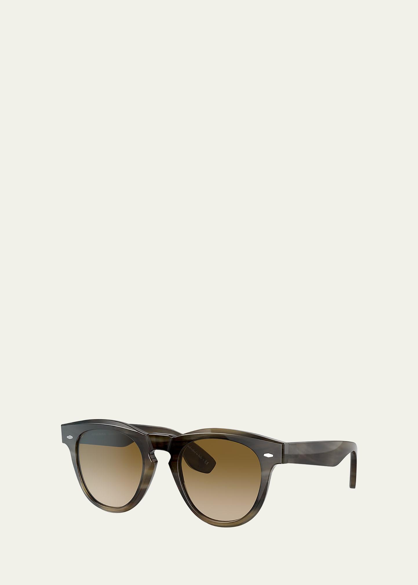 nino horn round acetate sunglasses