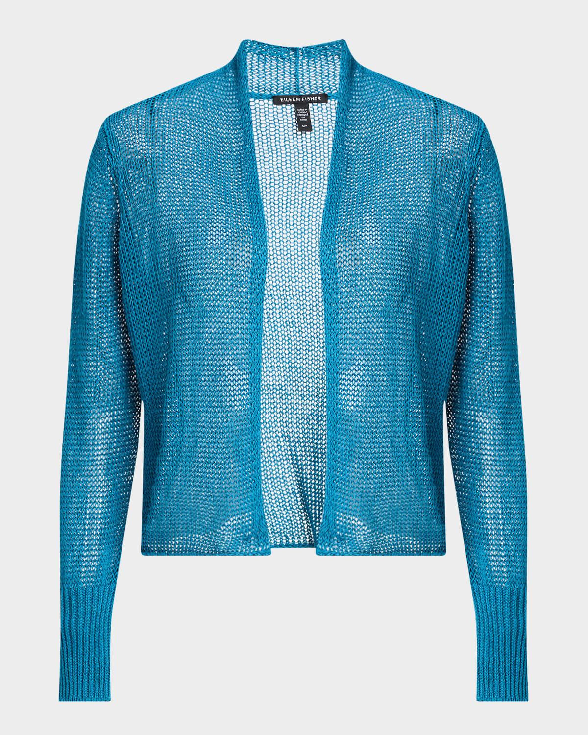 nissy open organic linen-cotton knit cardigan