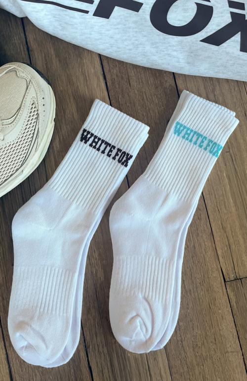 no convincing socks 2 pack white/choc/blue