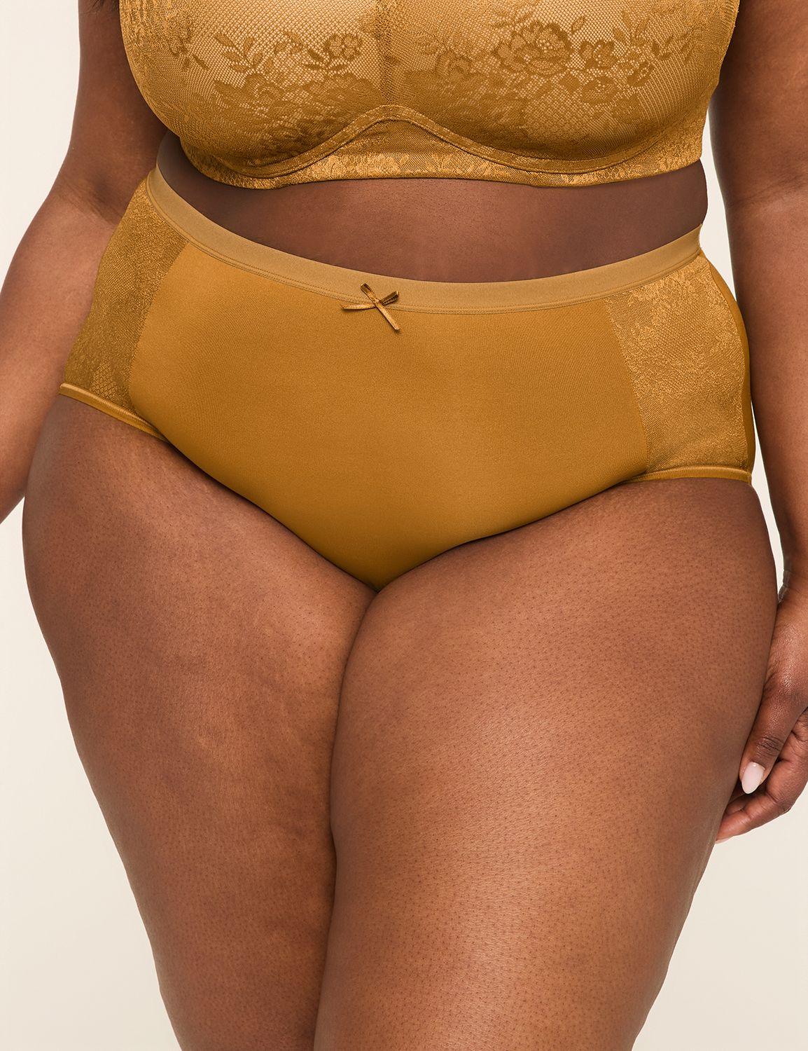 no-show full brief panty with lace