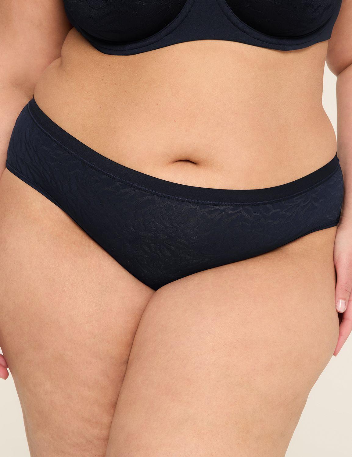 no-show hipster panty with textured lace