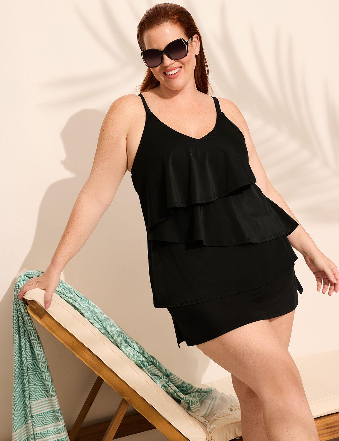no-wire three-tier tankini top