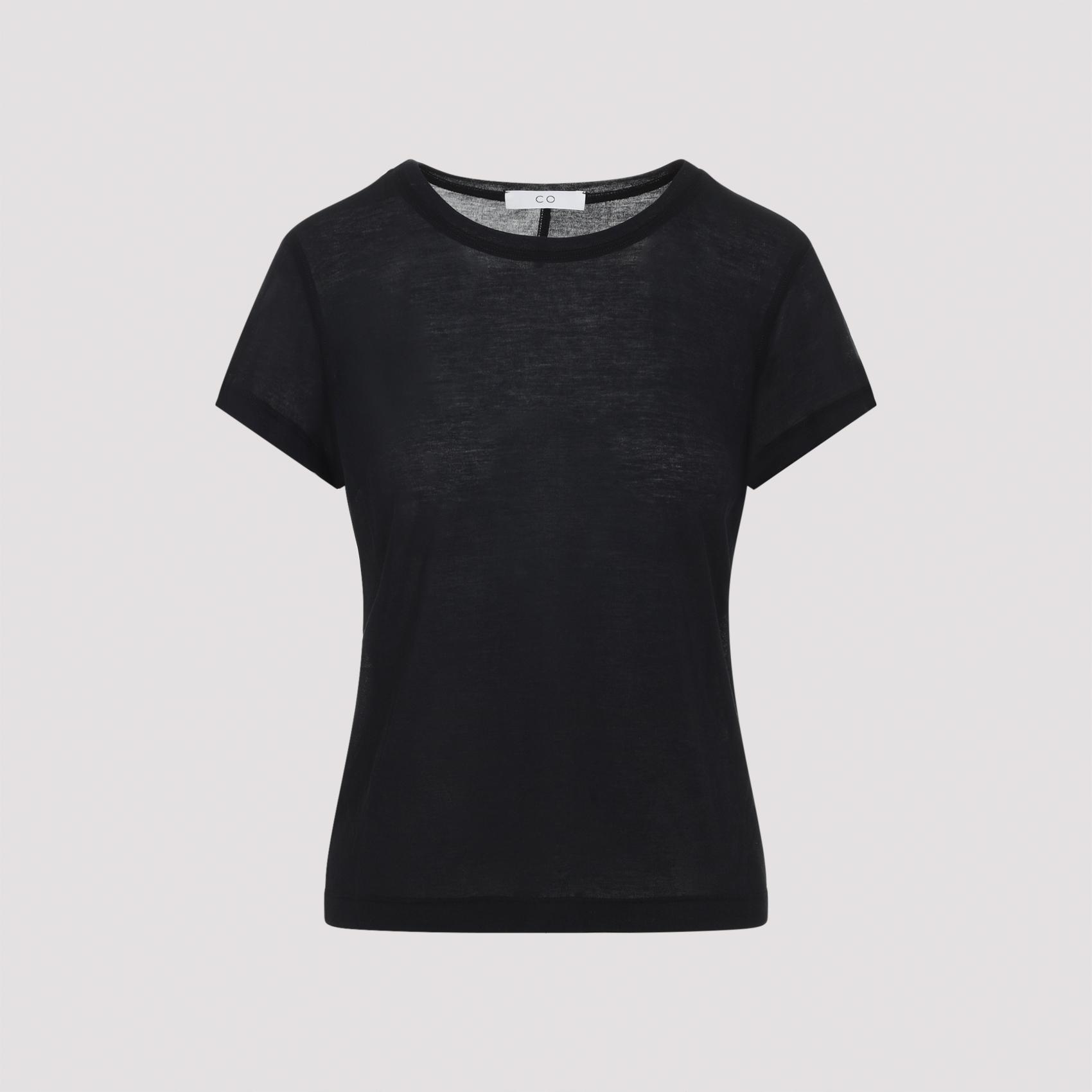 no_brand_found fitted t-shirt black cotton tshirt - women
