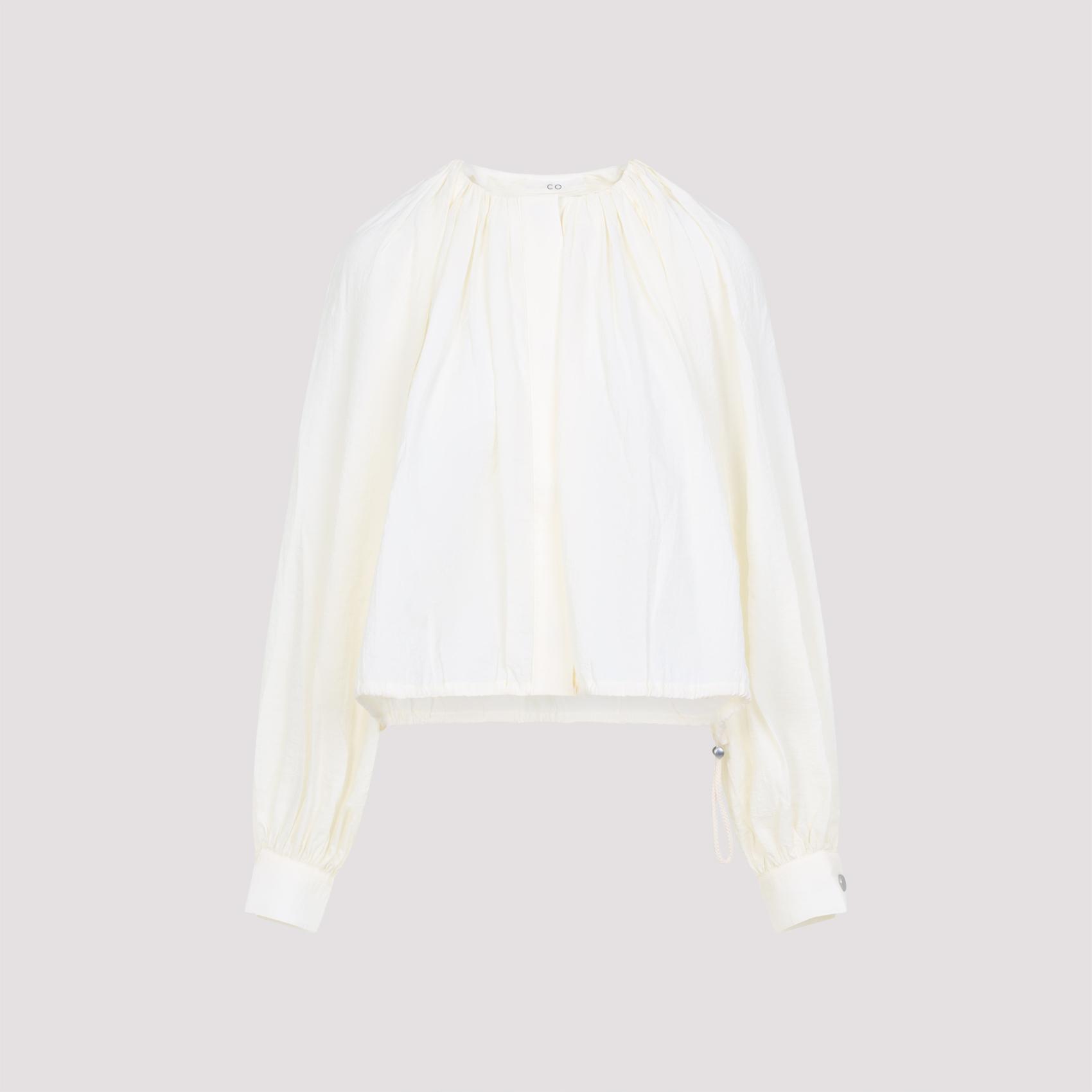 no_brand_found gathered shirt nude & neutrals recycled polyamide - women