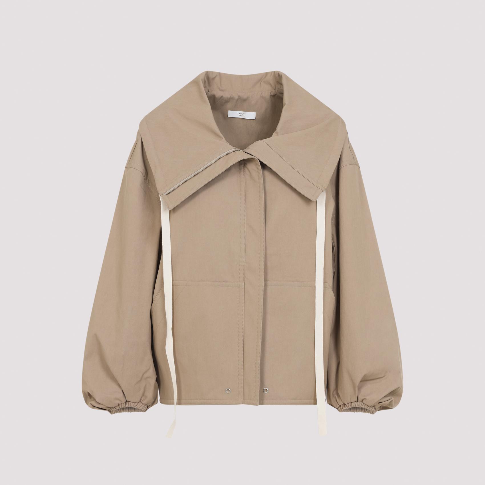 no_brand_found rolled llar jacket brown cotton nylon - women