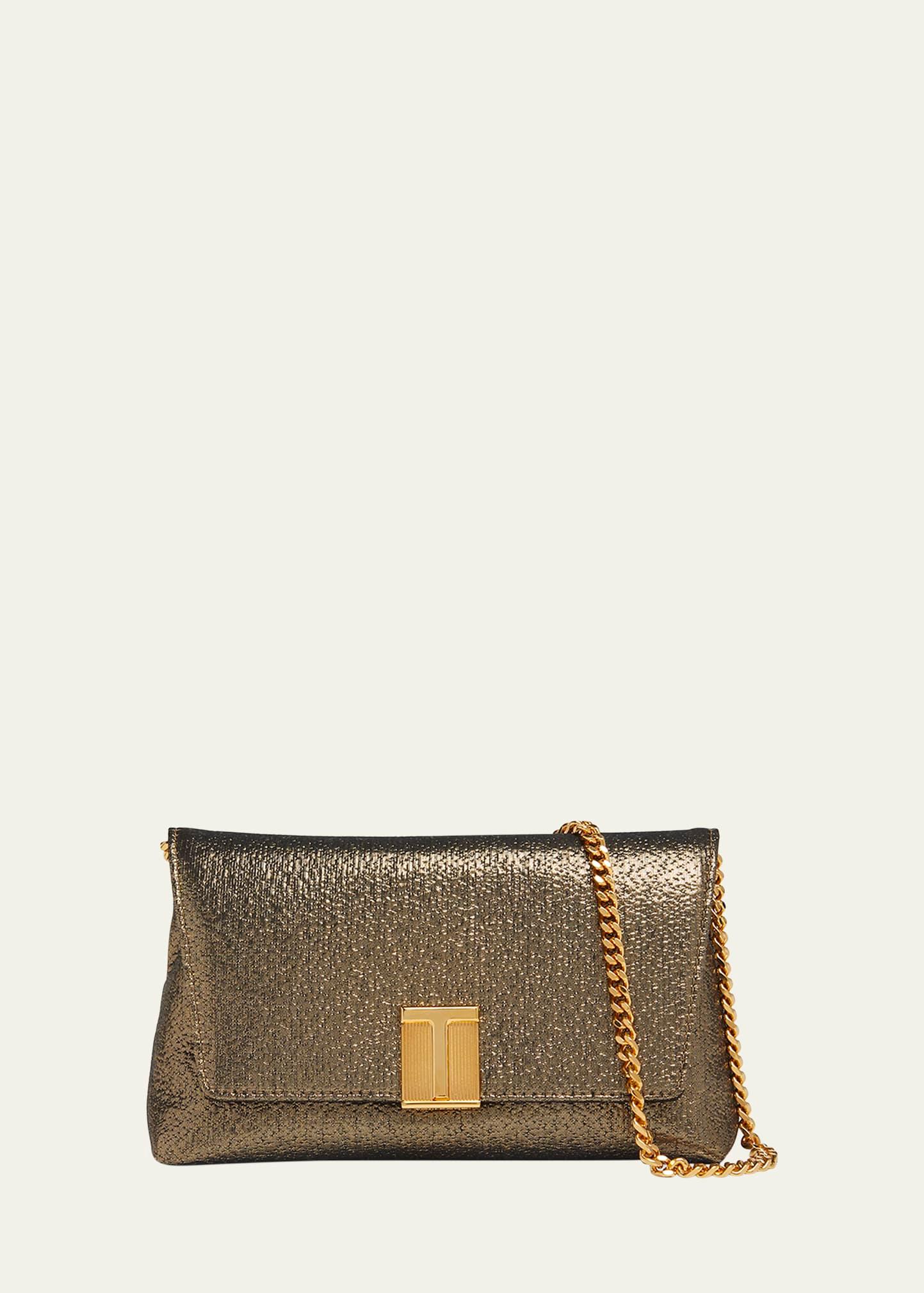 nobile mini clutch bag in laminated fabric