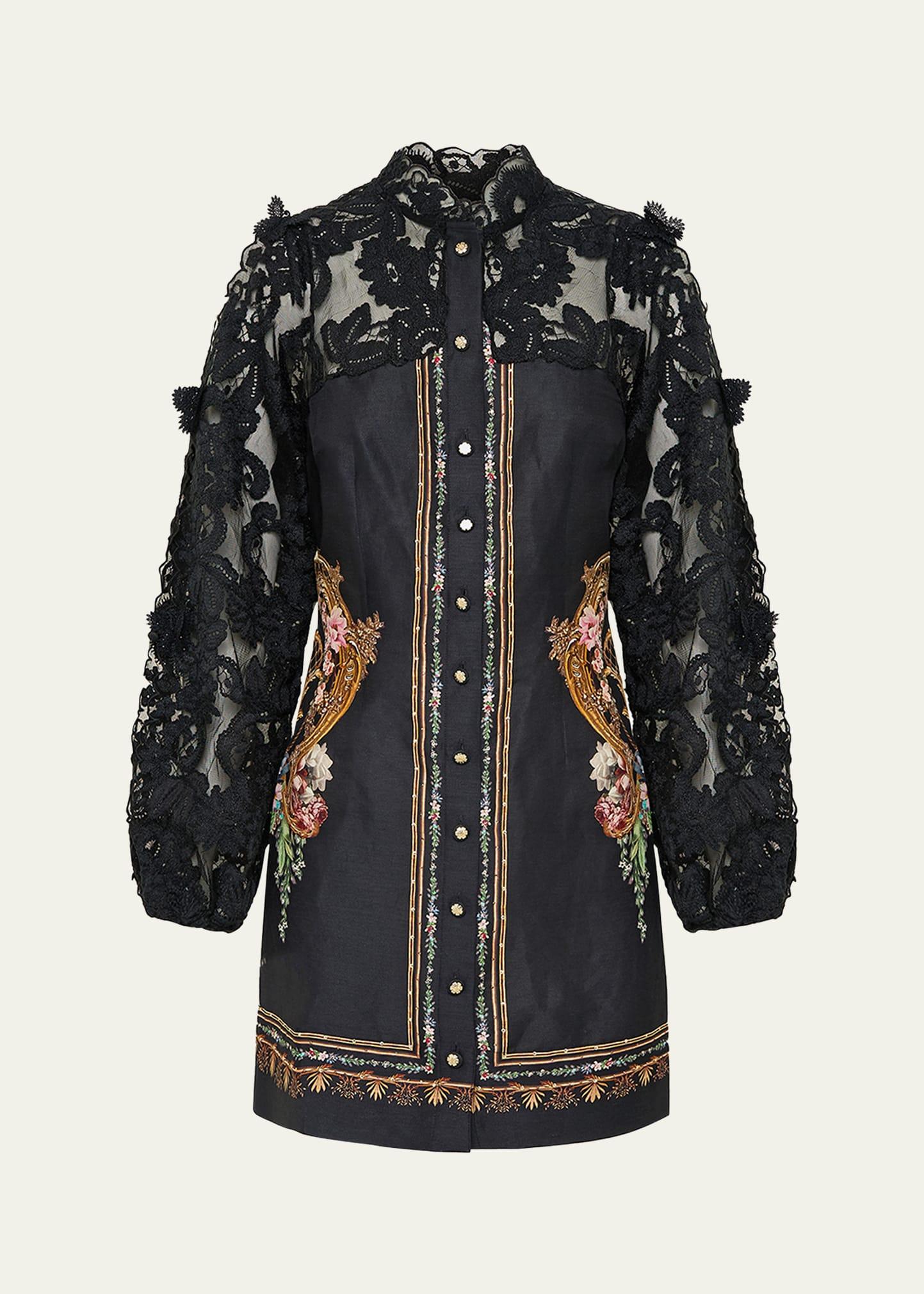 noble endeavours lace sleeve mini dress