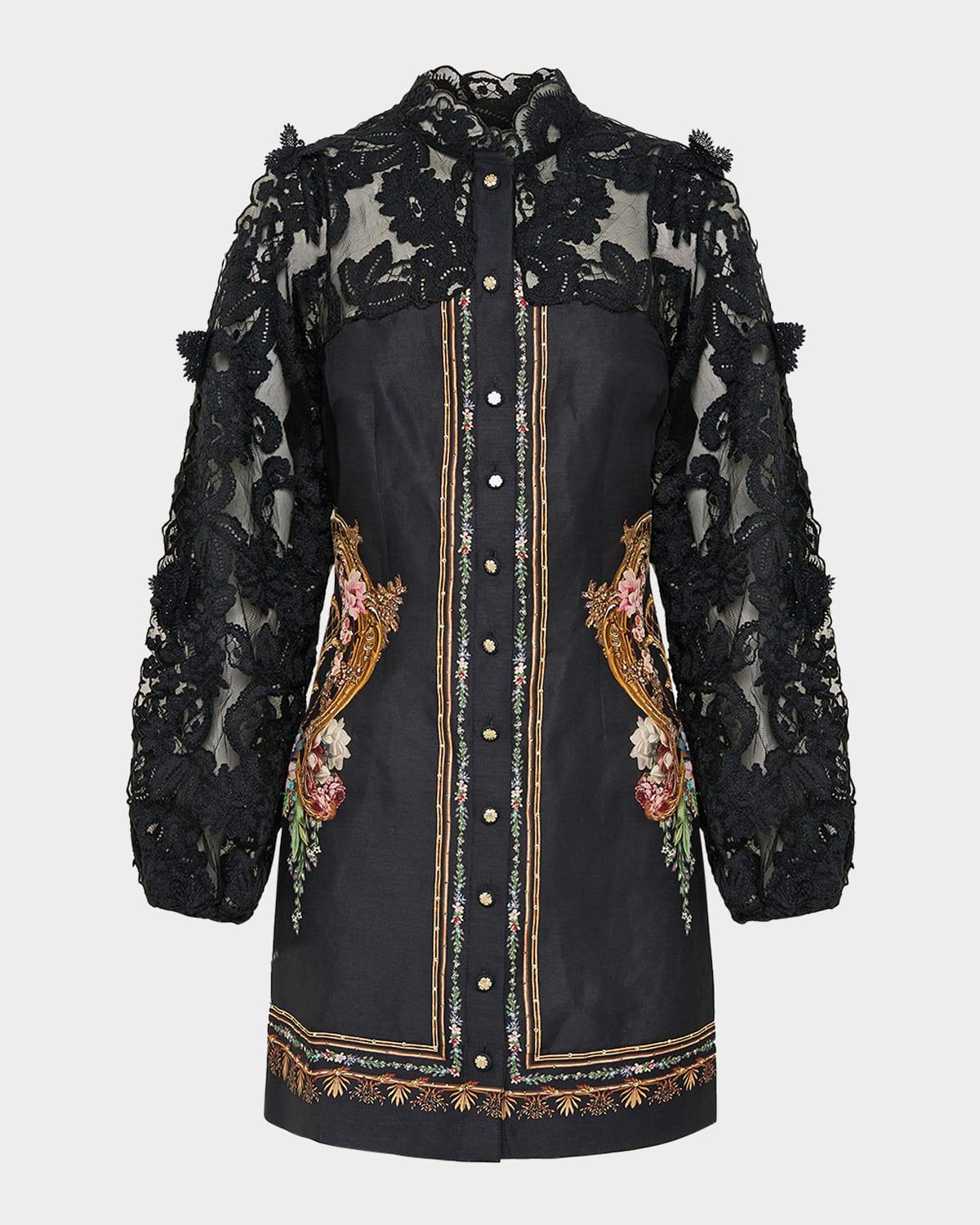 noble endeavours lace sleeve mini dress