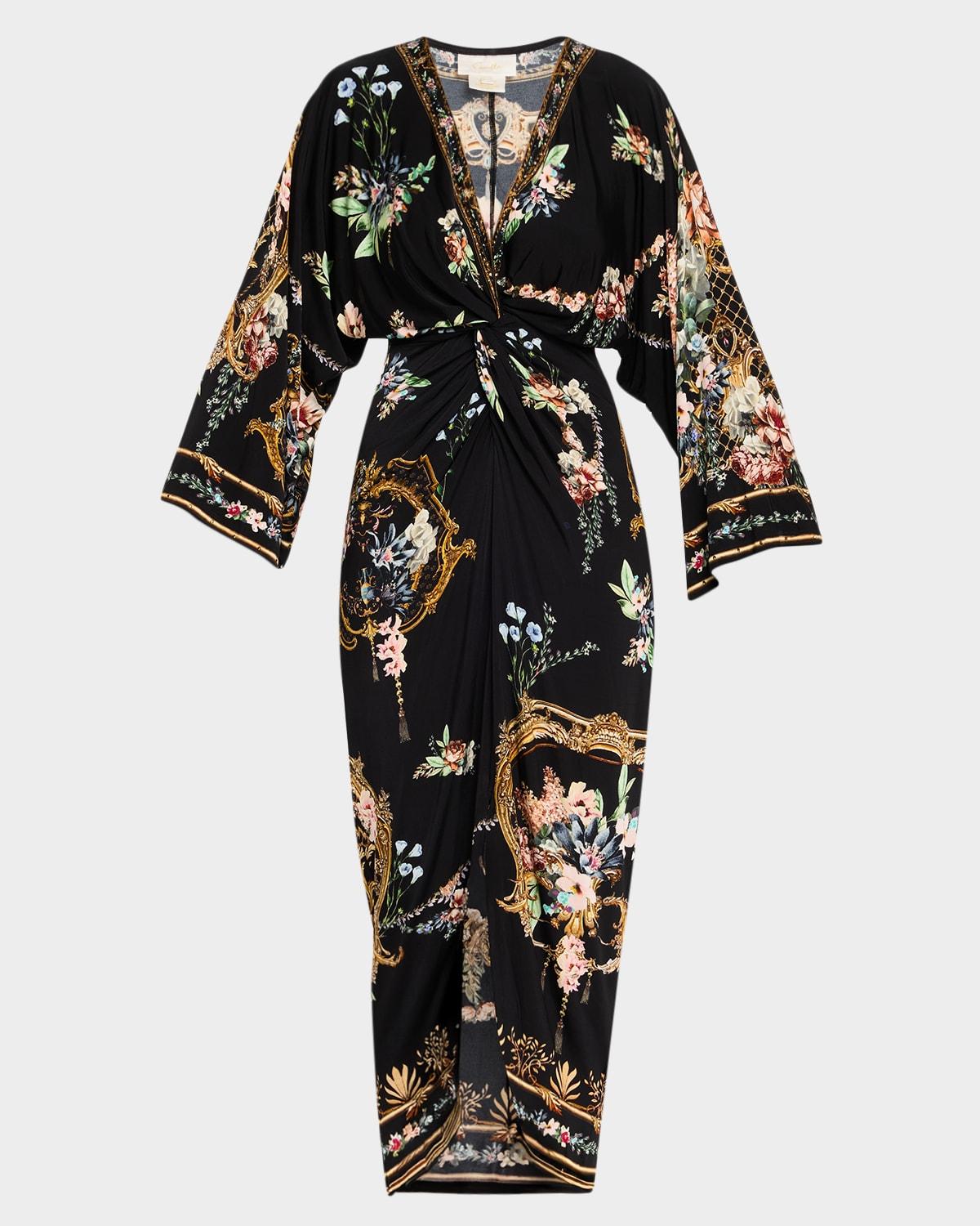 noble endeavours long split-front twist dress