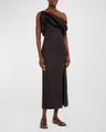 noche habanera one-shoulder puffed dress