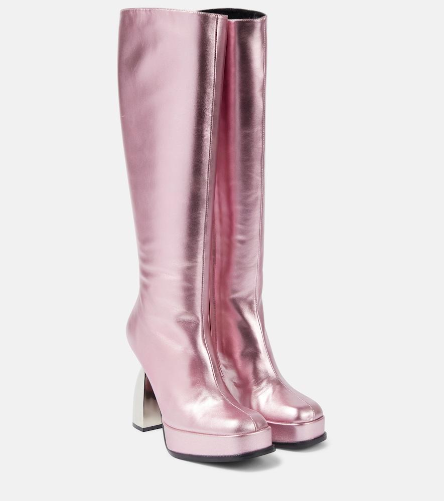 nodaleto angel metallic leather knee