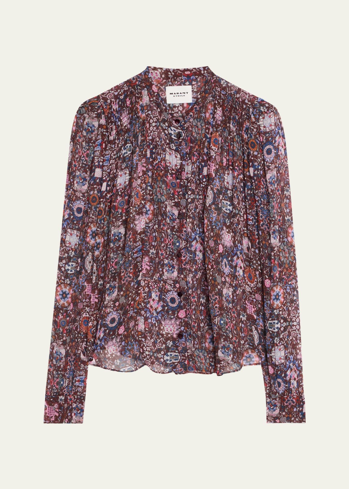 noeline printed long-sleeve blouse