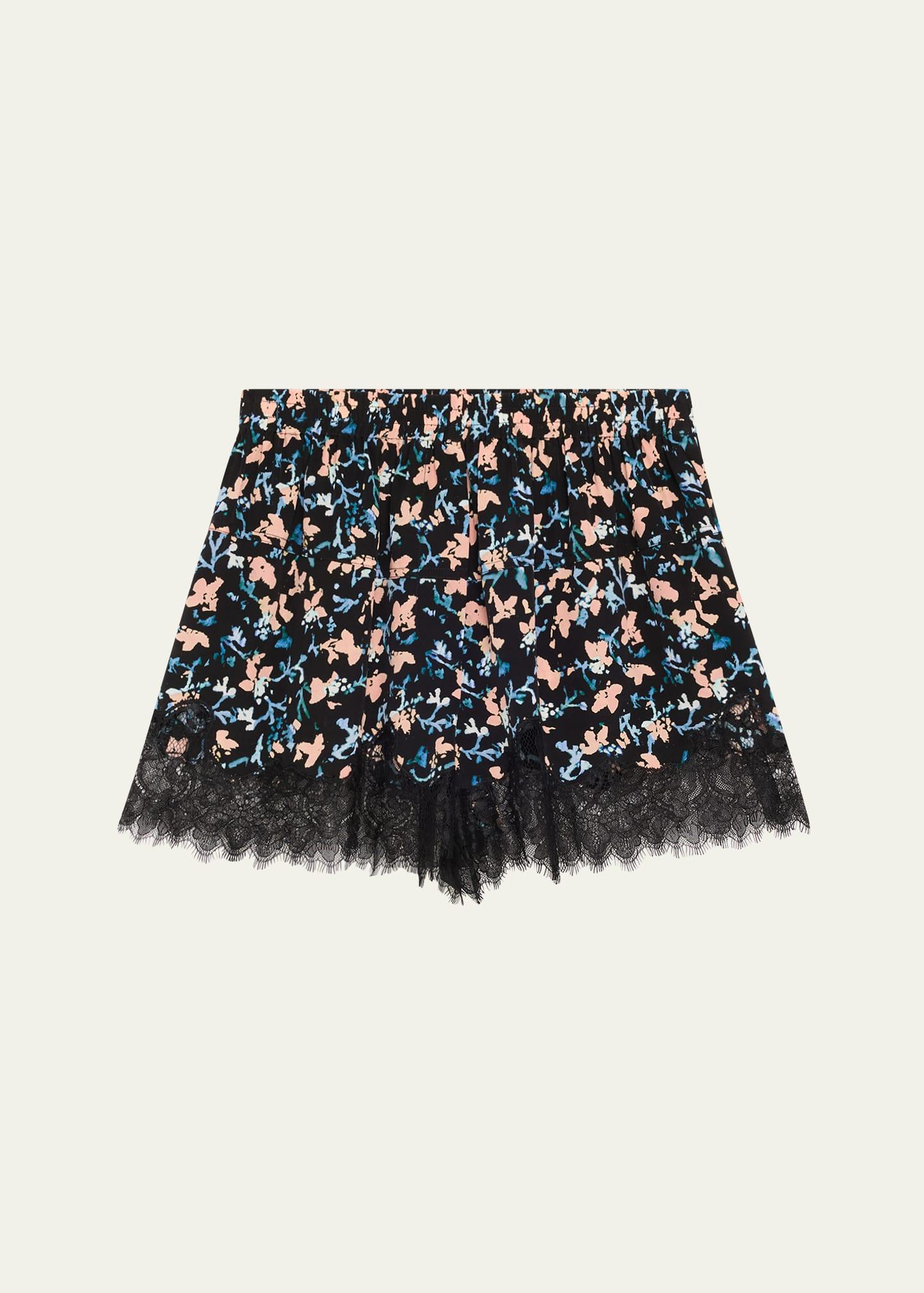 noella floral lace shorts