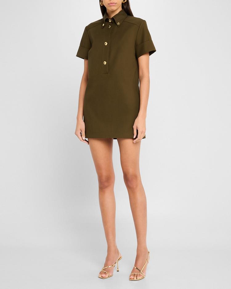 noelle short-sleeve mini shirtdress