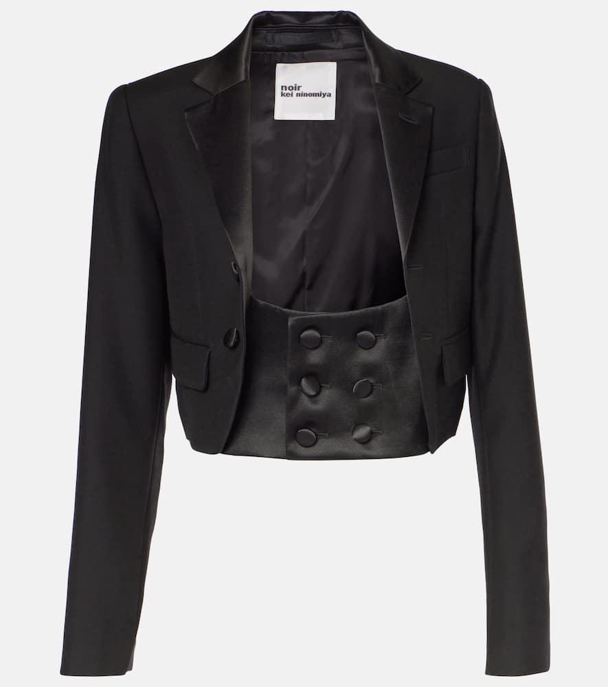 noir kei ninomiya cropped wool, mohair, and silk jacket