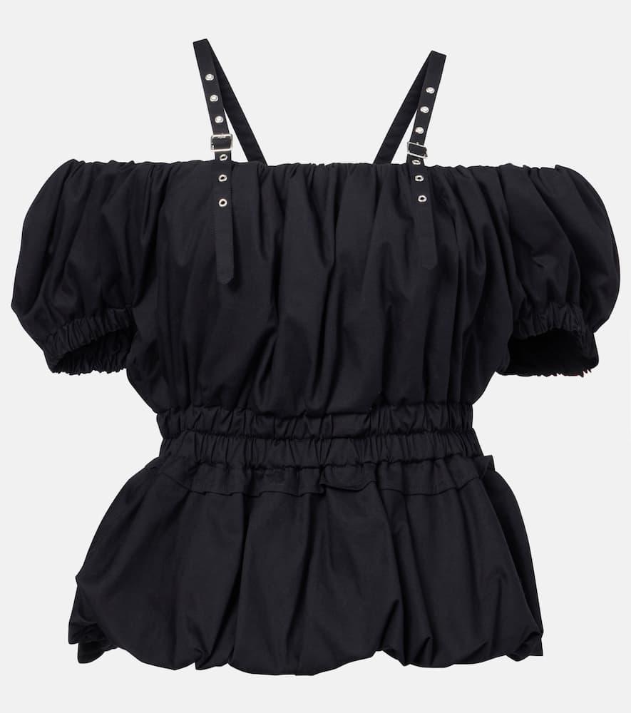 noir kei ninomiya peplum cotton poplin top
