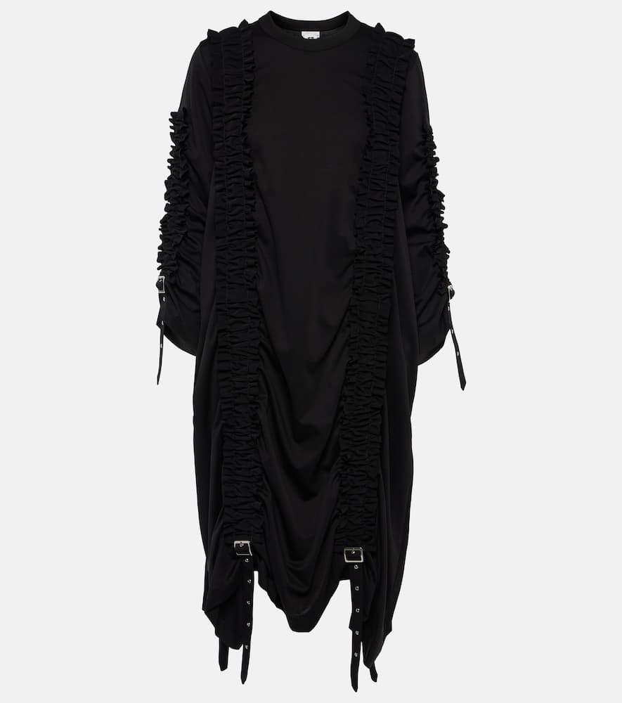 noir kei ninomiya ruched cotton midi dress
