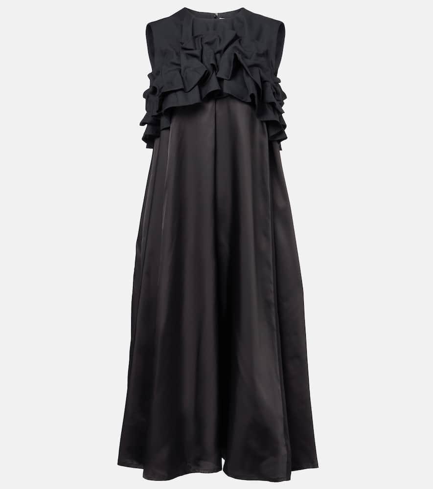 noir kei ninomiya ruffled wool midi dress
