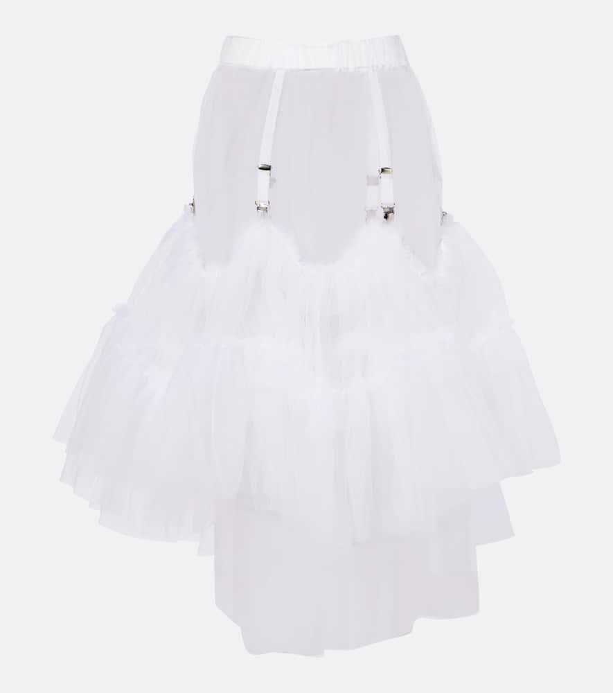 noir kei ninomiya sheer tulle midi skirt