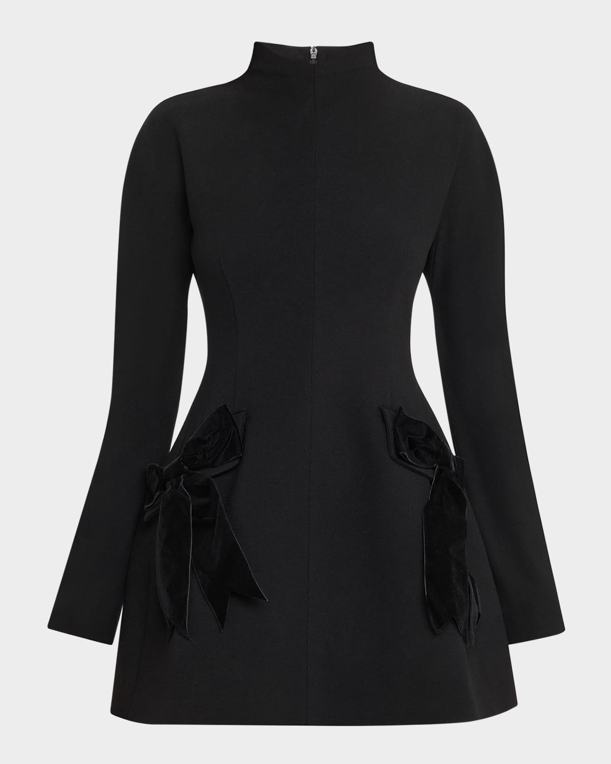 noir long-sleeve mini dress