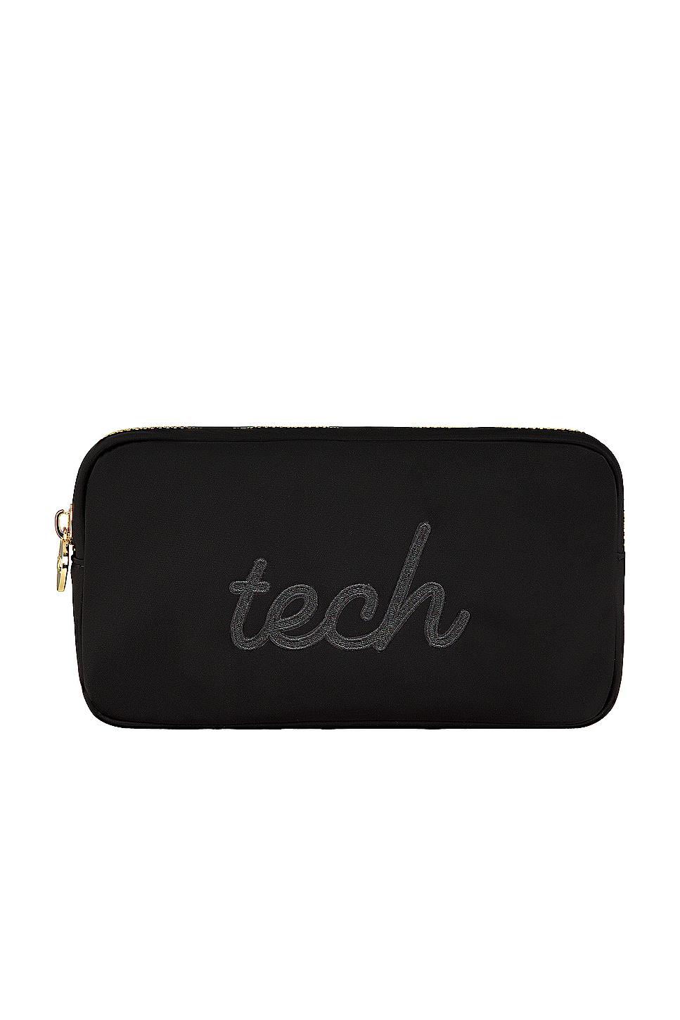 noir tech embroidered small pouch