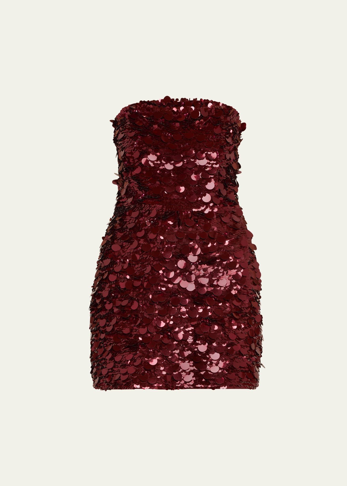 nolia sequin strapless bodycon mini dress