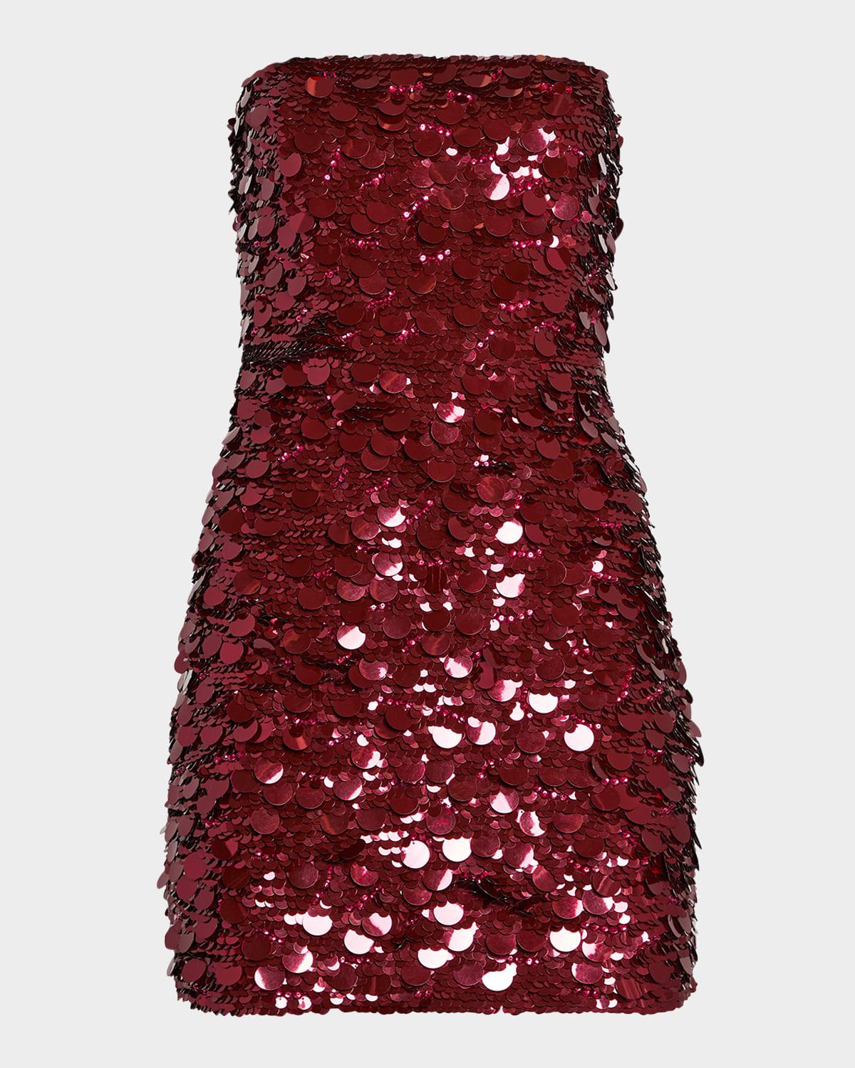 nolia sequin strapless bodycon mini dress