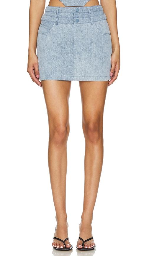 nonchalant label camden skirt in denim-light.