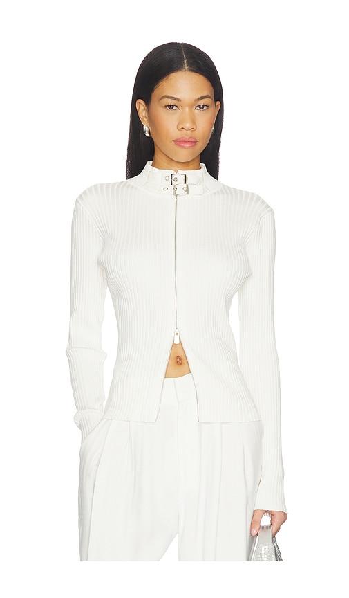nonchalant label dion cardigan in ivory.